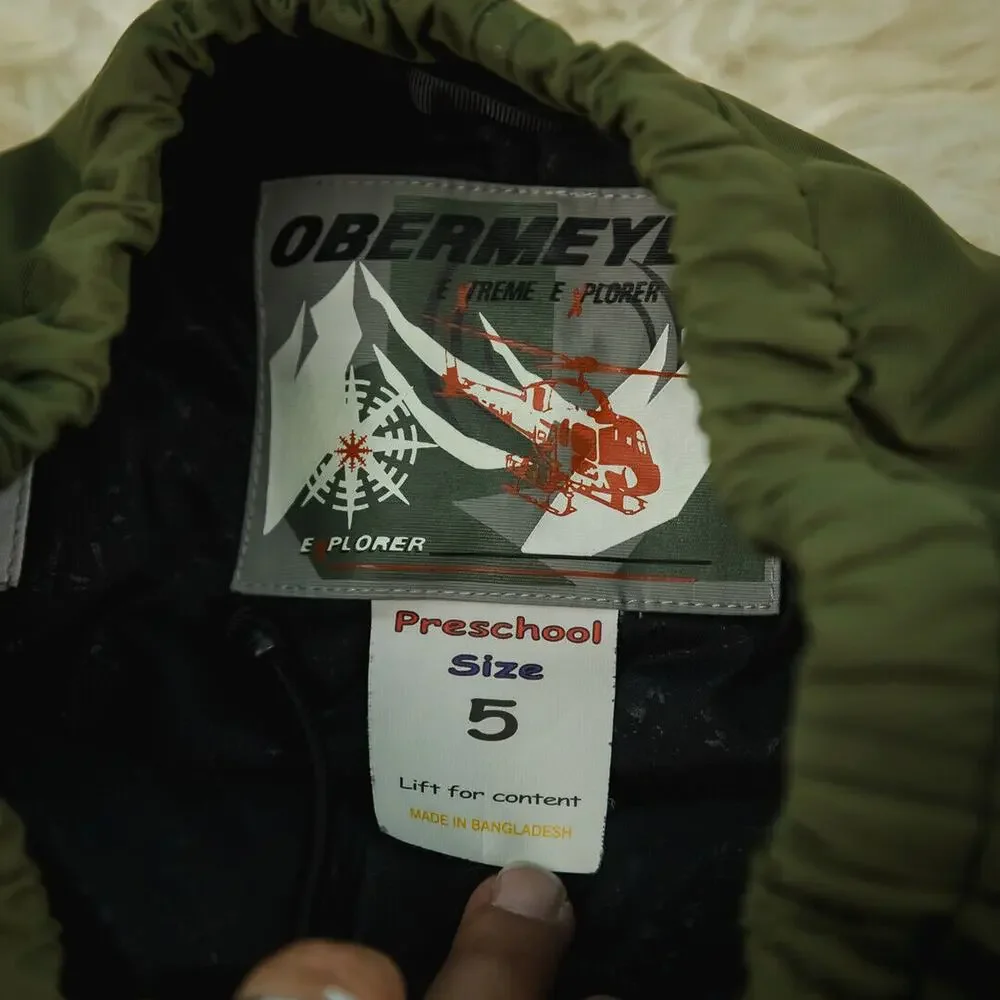 Obermeyer Size 5 Olive Army Green I Grow Pull On Drawstring Winter Snow Pants